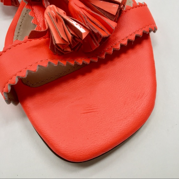 J. Crew Electric Red Tassel Sandals 7.5 - Picture 8 of 8